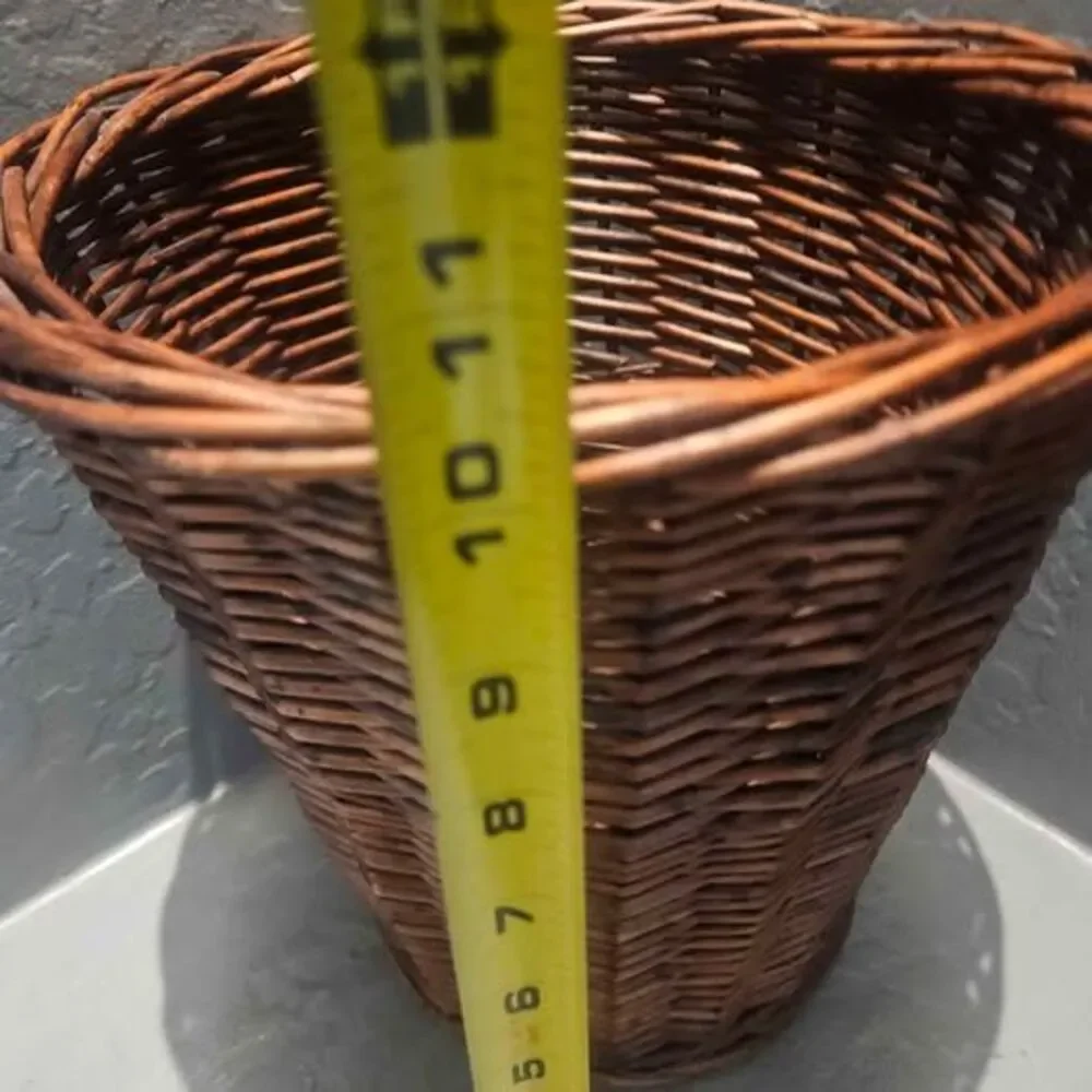 Woven Wicker Wastebasket